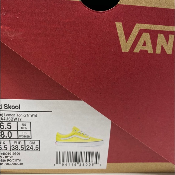VANS 🔥SALE🔥 Old Skool Canvas Neon Lemon Tonic Shoes Women’s 7 Size VN0A4U3BWT7 - Picture 10 of 11